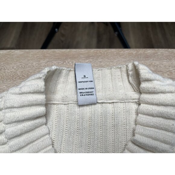 Varley Cream Ribbed Crew Neck Sweater - Picture 5 of 9
